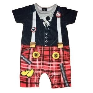 Disney Parks Baby 3M Mickey Mouse Suspenders graphic One Piece